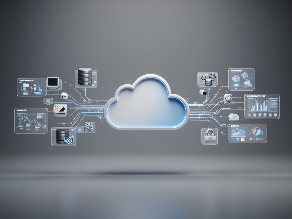 cloud based enterprise resource planning illustration