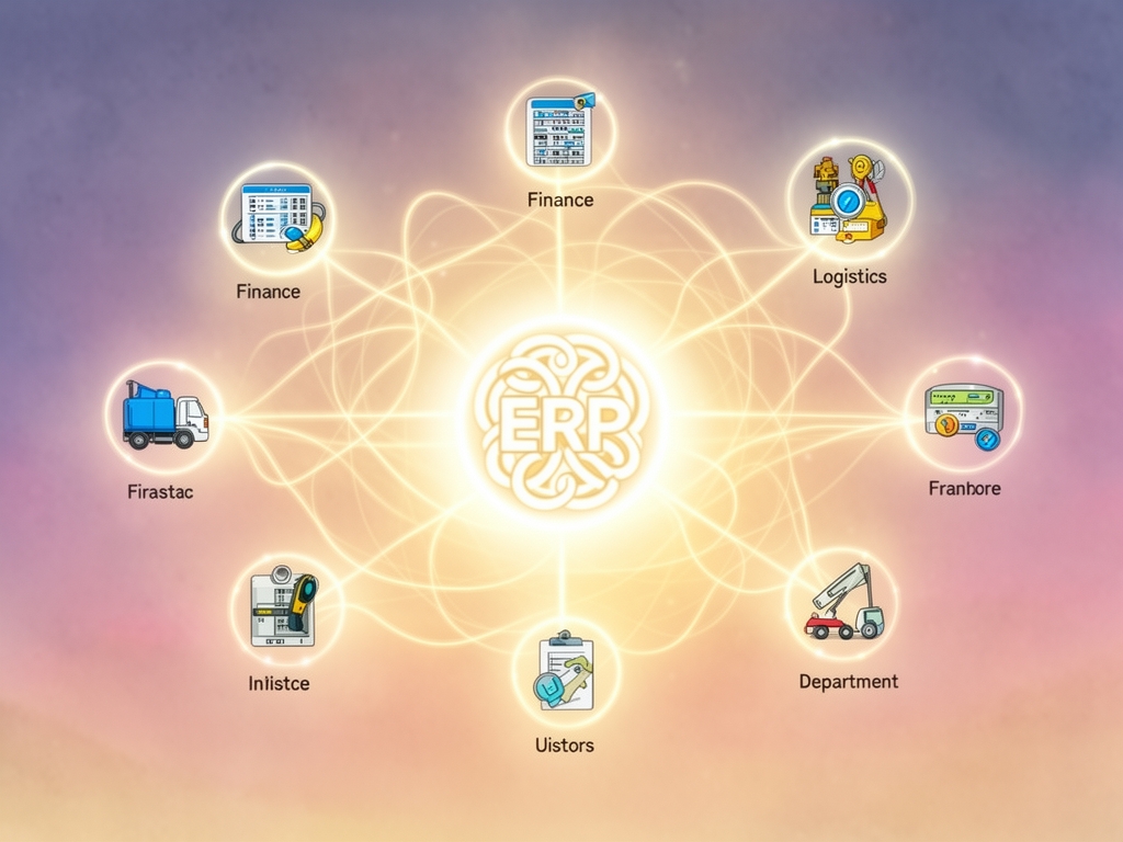 enterprise resource planning software erp illustration