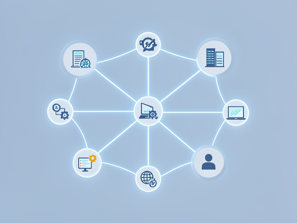enterprise resource planning software solution illustration